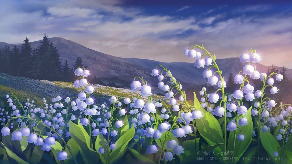 Бабочка на ландышах