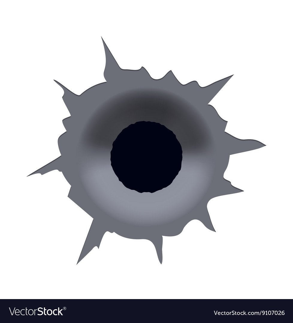 Отверстие от пули без фона