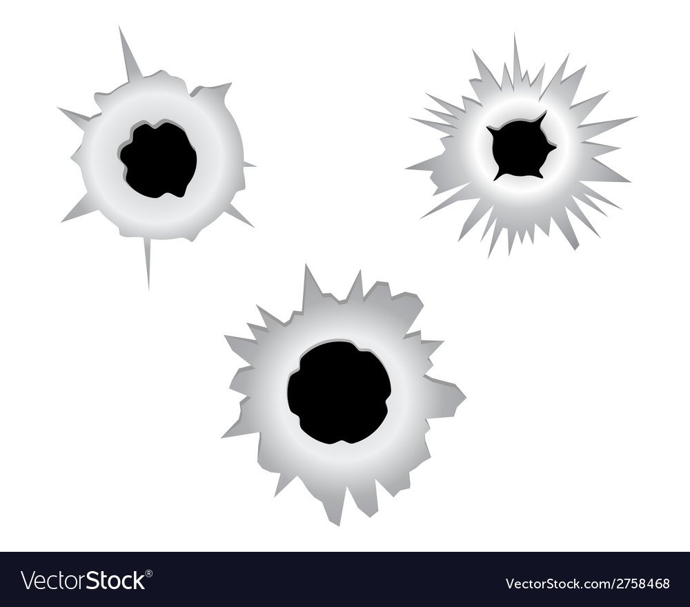 Дырка от пули на белом фоне