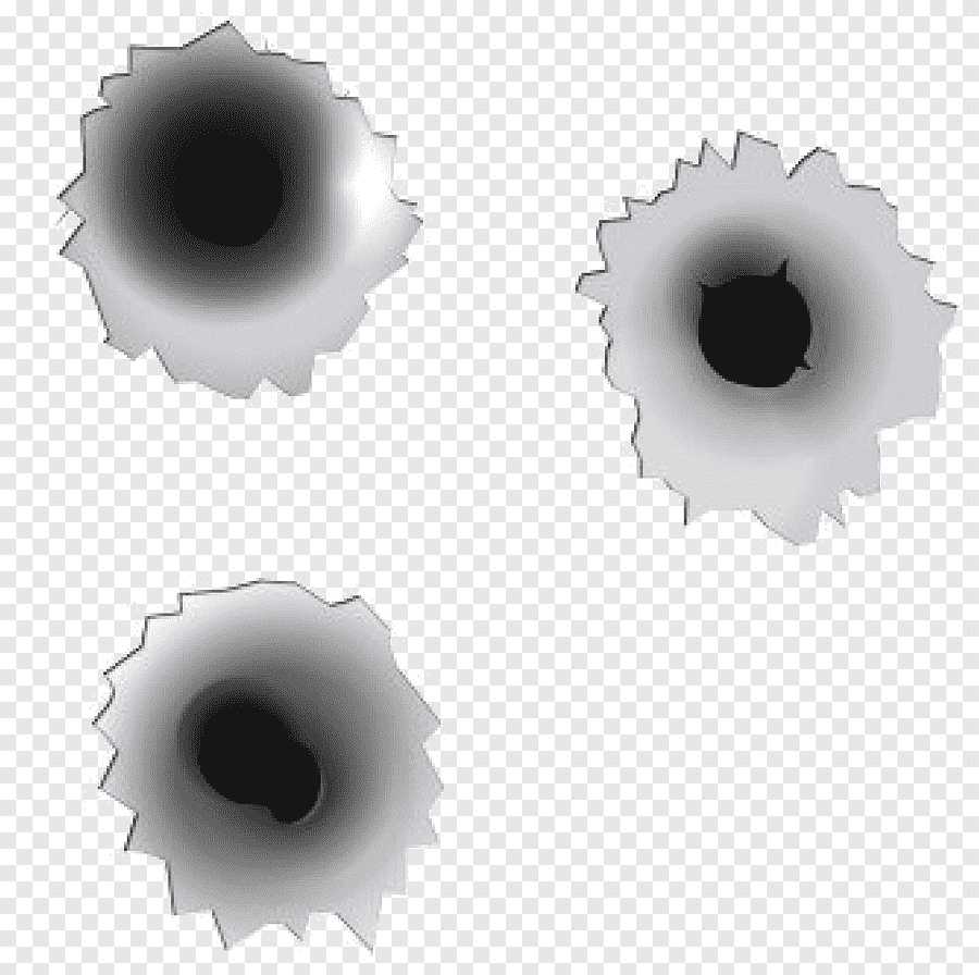 Пулевые отверстия в металле