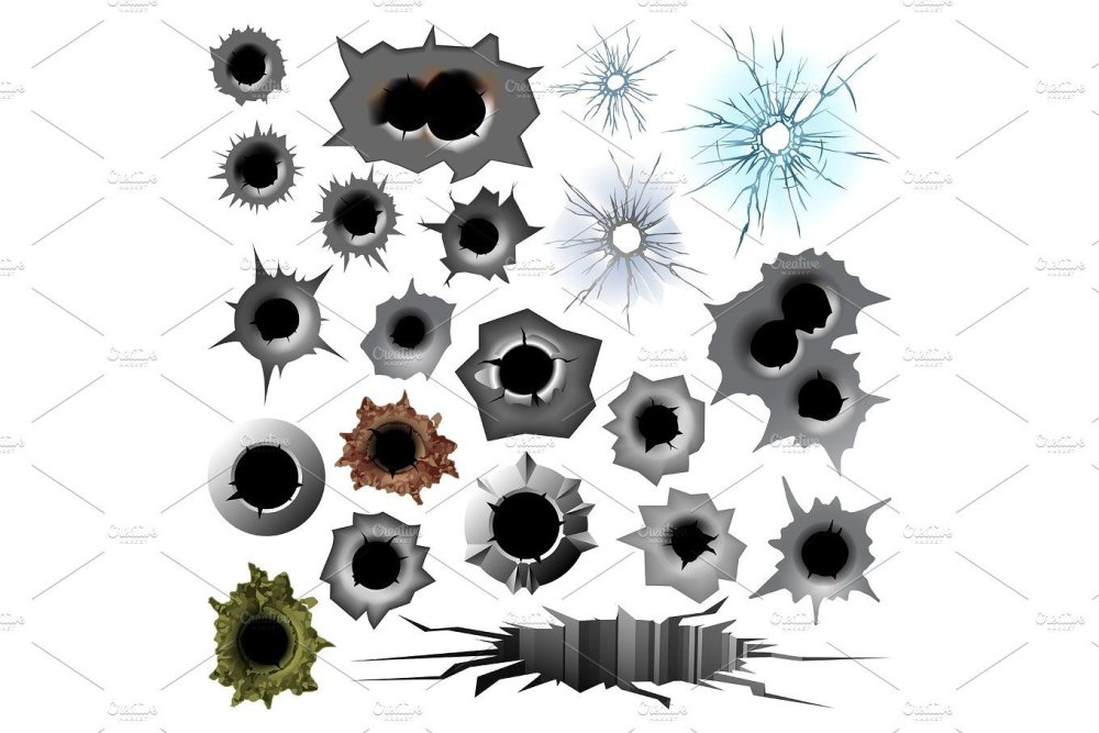 Трафарет пулевые отверстия