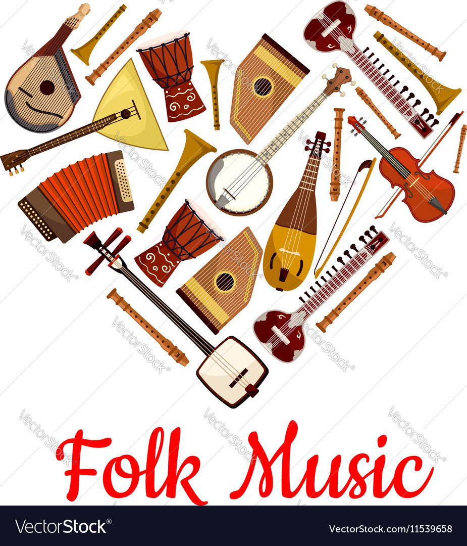 Фольклорный фон с инструментами