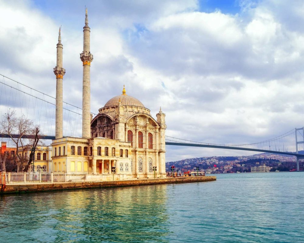 Мост Босфора в Стамбуле ночью