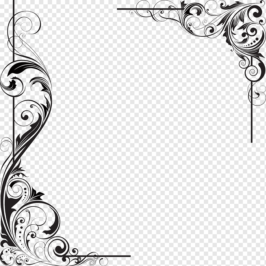 Уголки для оформления текста черно-белые