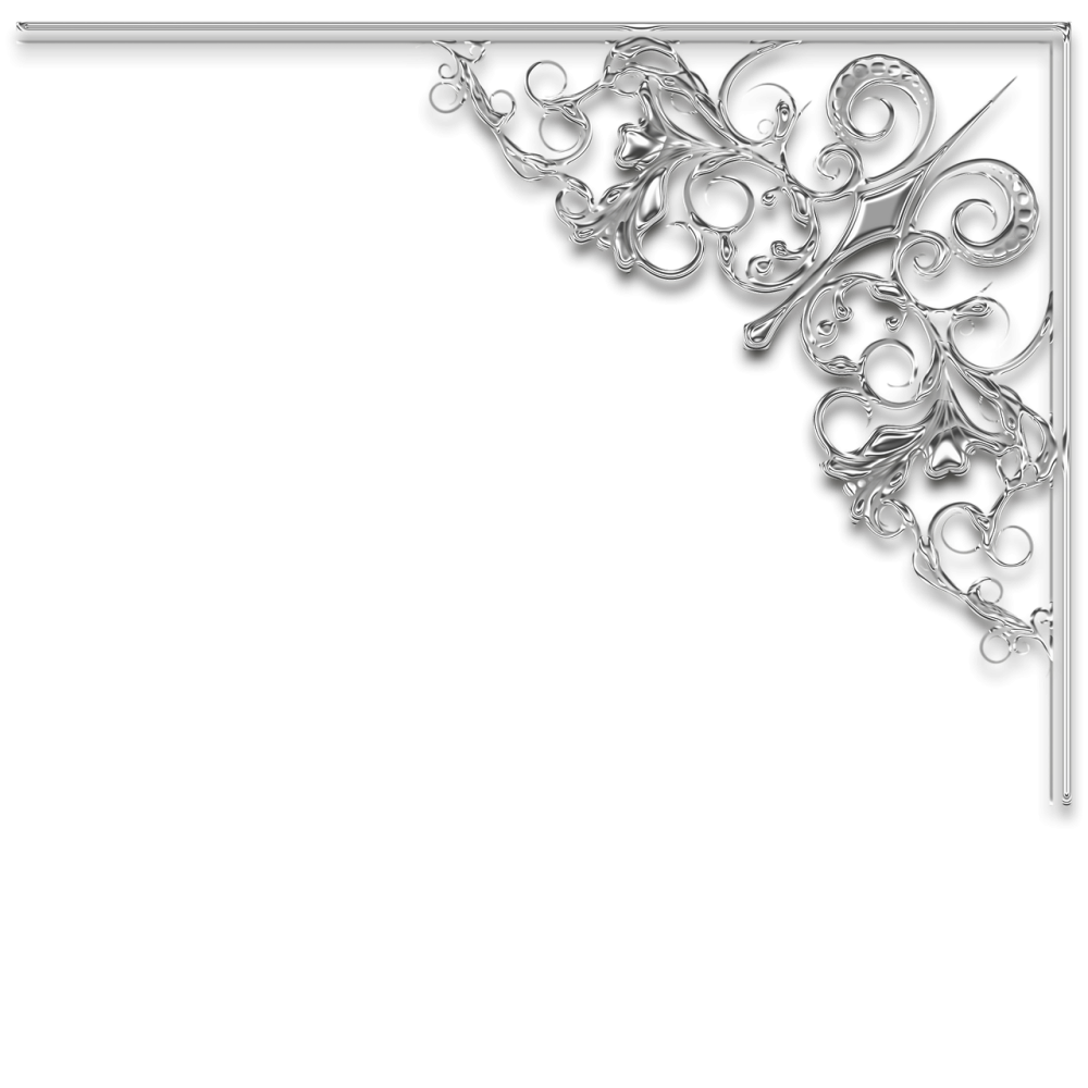 Серебряная угловая рамка