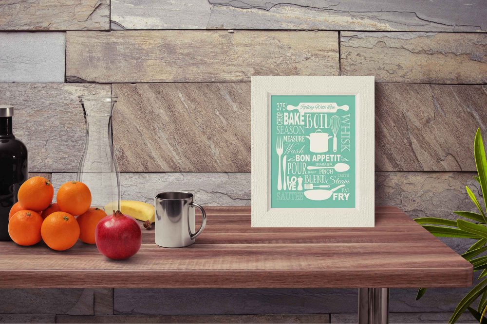 Мокап картина на кухне