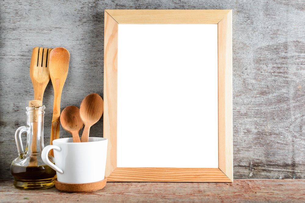 Мокап картина на кухне