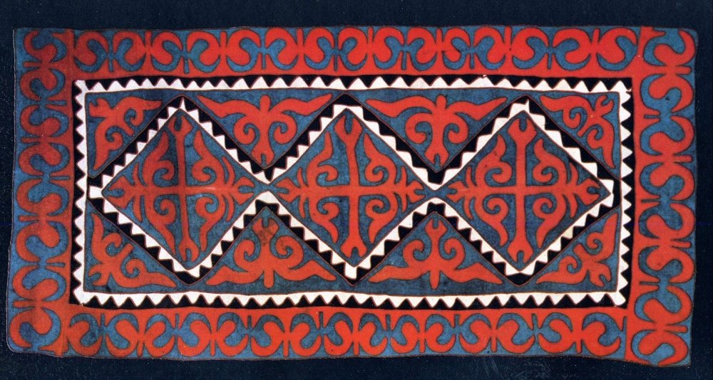 Кыргызский орнамент шырдак вектор