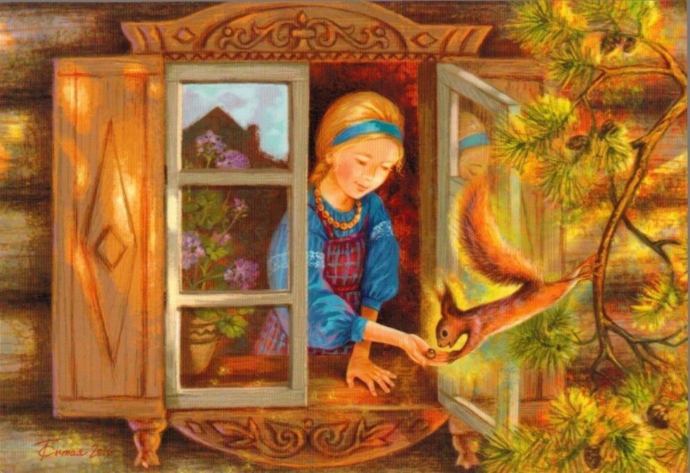 Старушка у окошка