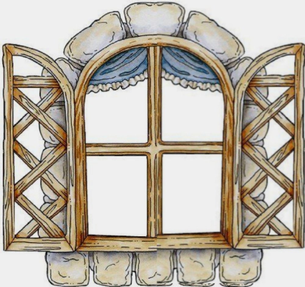 Домик с окном мультяшный