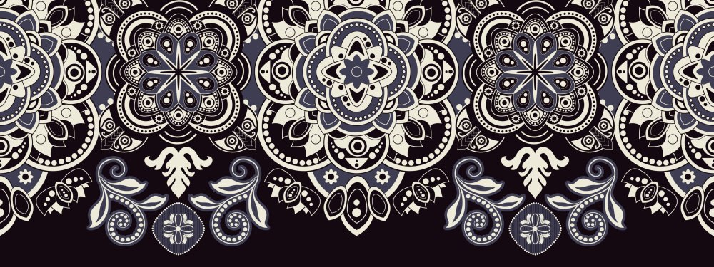 Восточные узоры на черном фоне