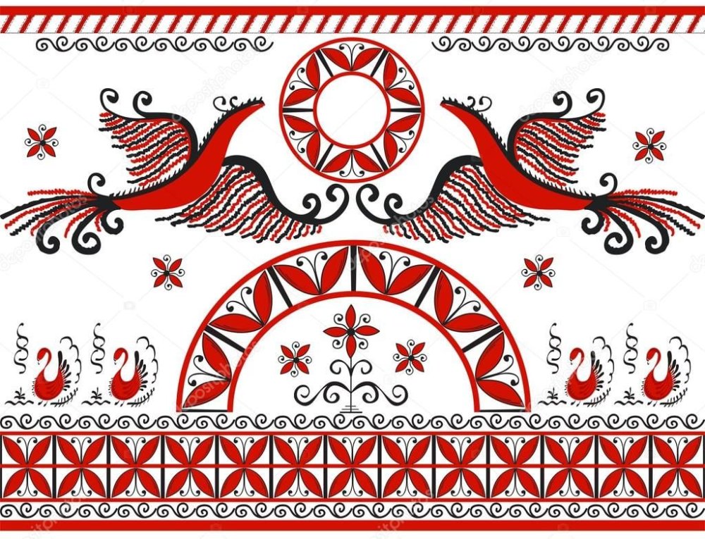 Мезенская роспись орнаменты и узоры