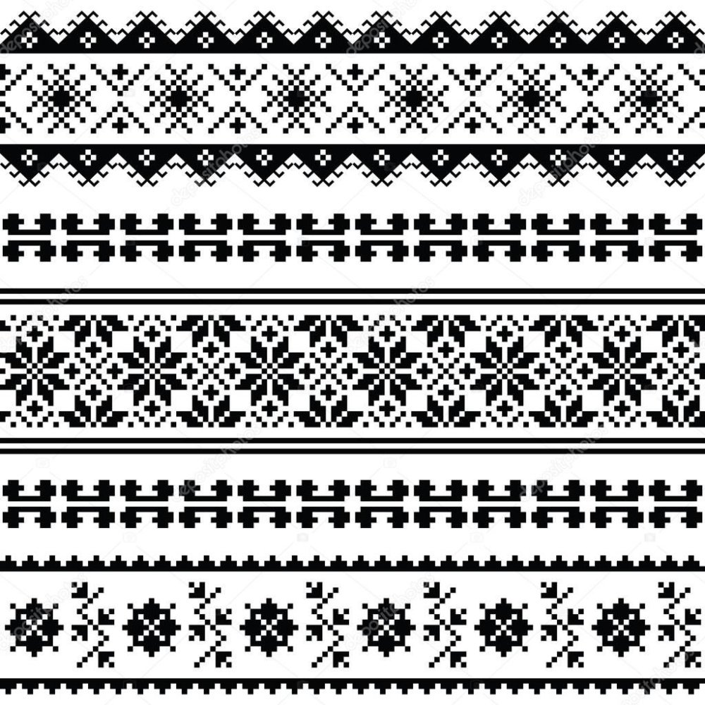 Славянский орнамент черно белый