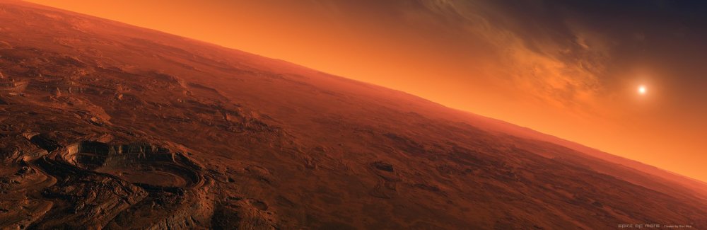 Голубой закат на Марсе