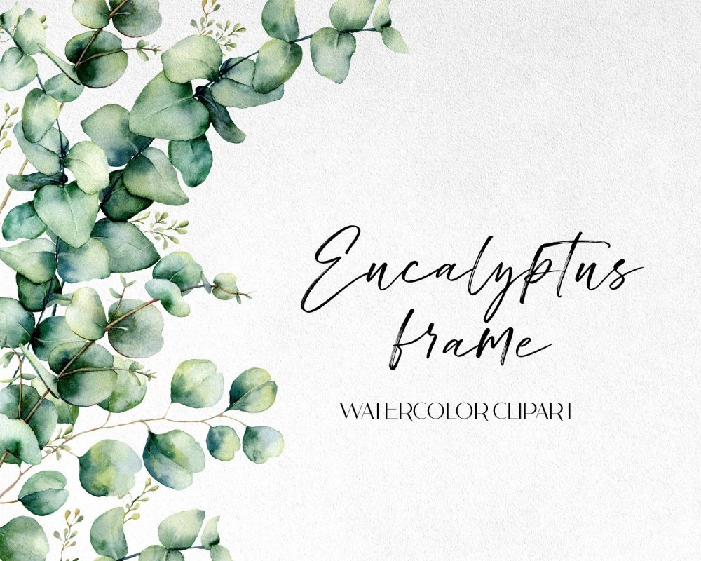 Изумрудно зеленые листья акварель