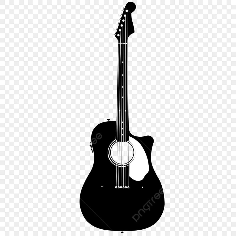 Гитара черно белая