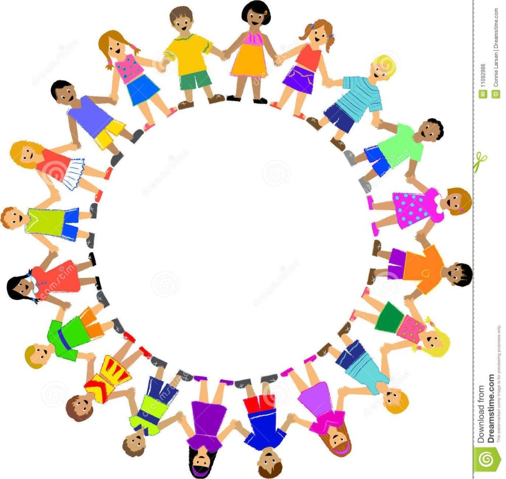 Разноцветные человечки в кругу