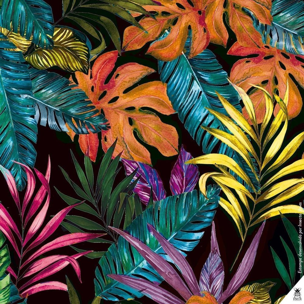 Тропические листья с поталью акрилом
