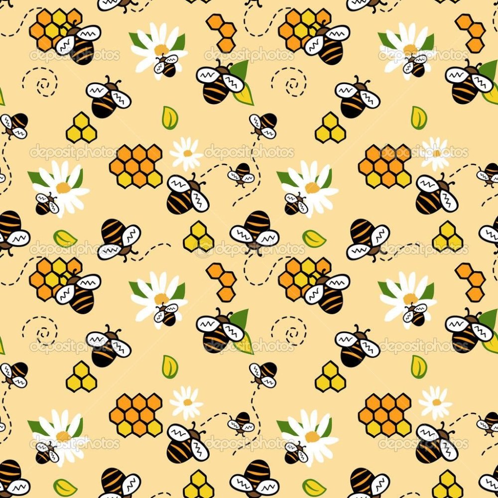 Упаковочная бумага с пчелами