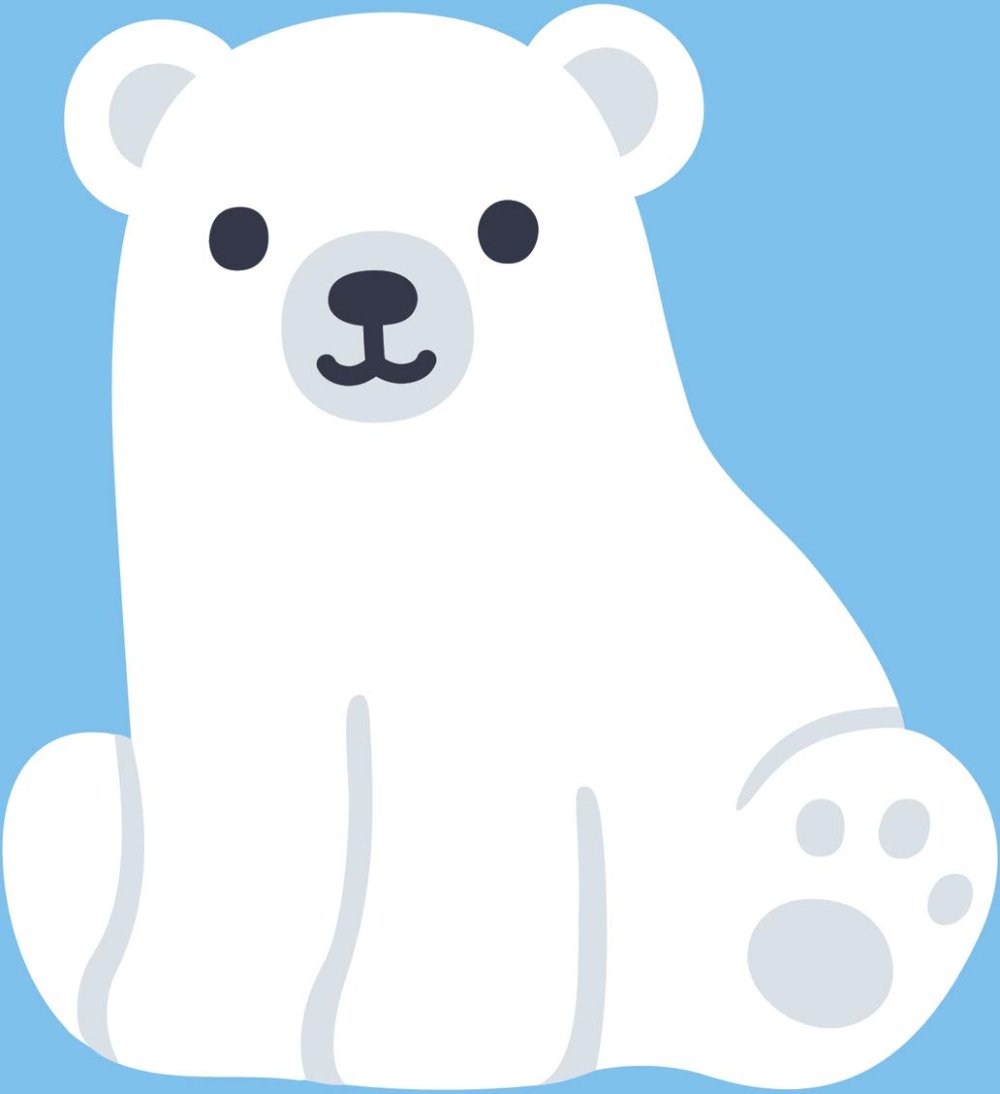 Белый медведь растровый рисунок