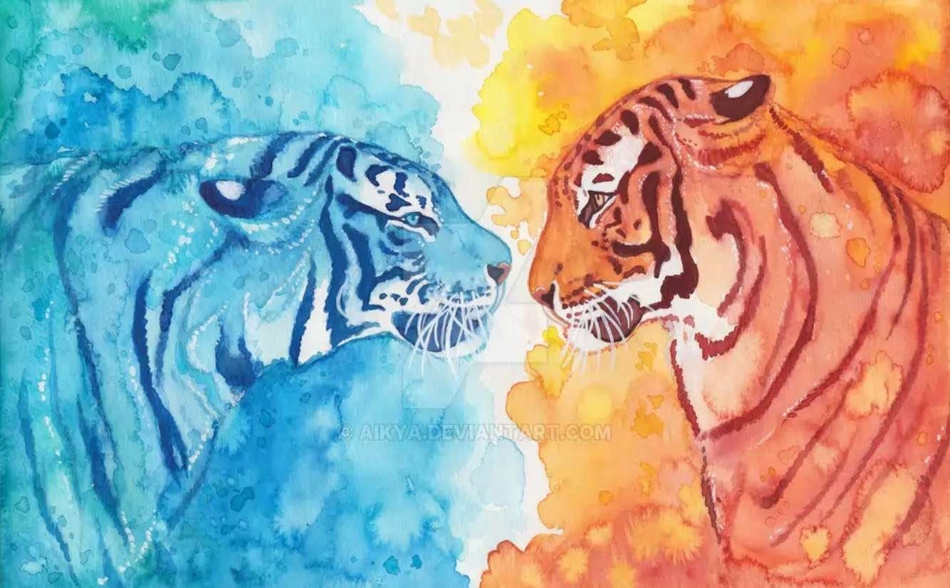 Рисунки холодных и теплых цветов. Тигр рисунок. Тигр гуашью. Тигр акварель. Нарисовать тигра.