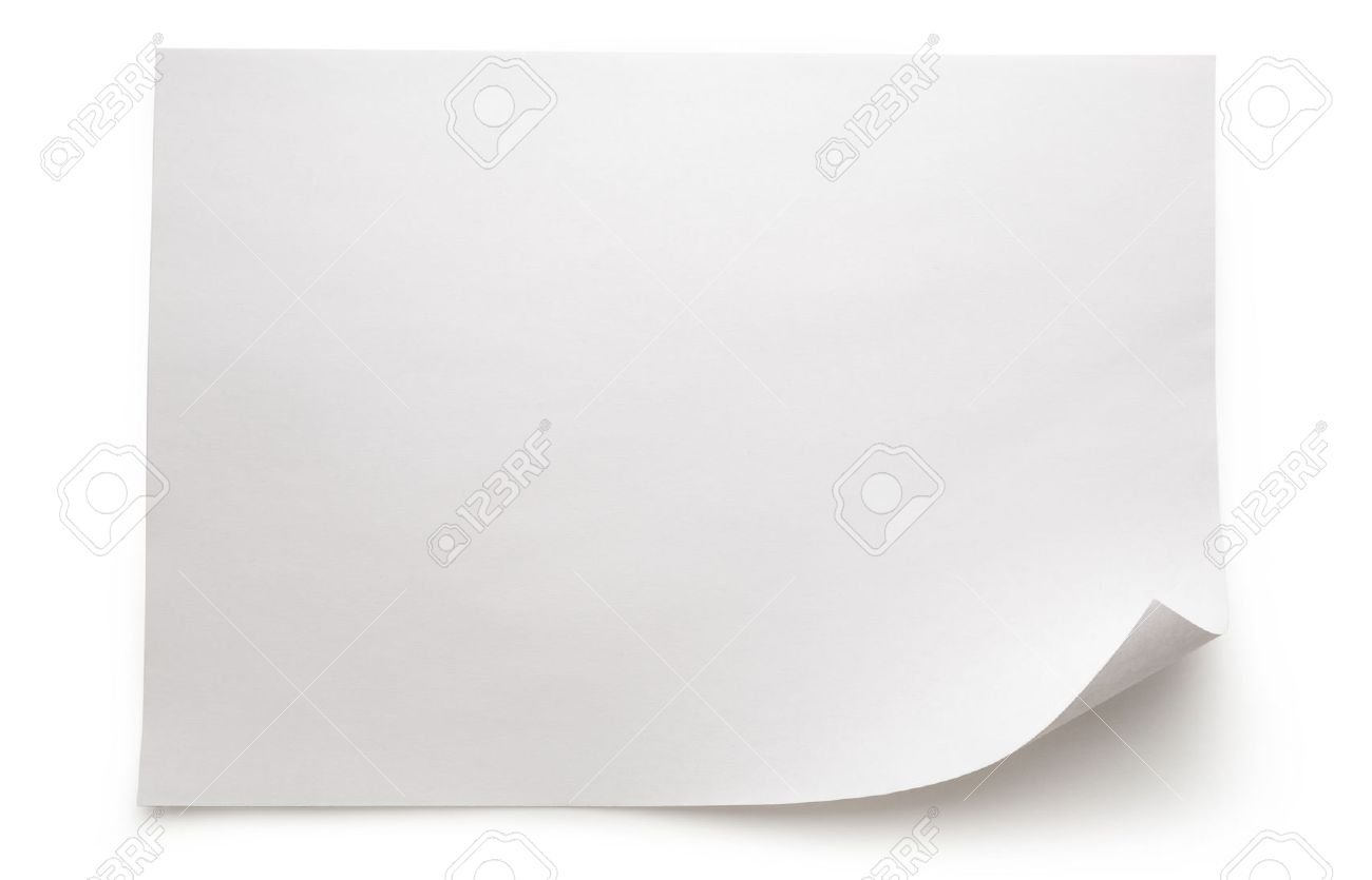 Sheet of paper. Белый лист бумаги. Бумага с загнутым уголком. Белый листочек бумаги. Пустой листок.