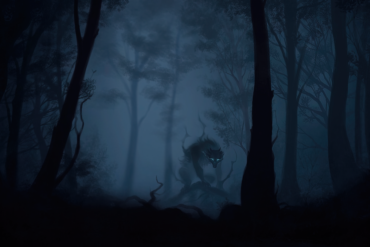 Туман хоррор. Лавкрафт Пожиратель призраков. Страшный лес.