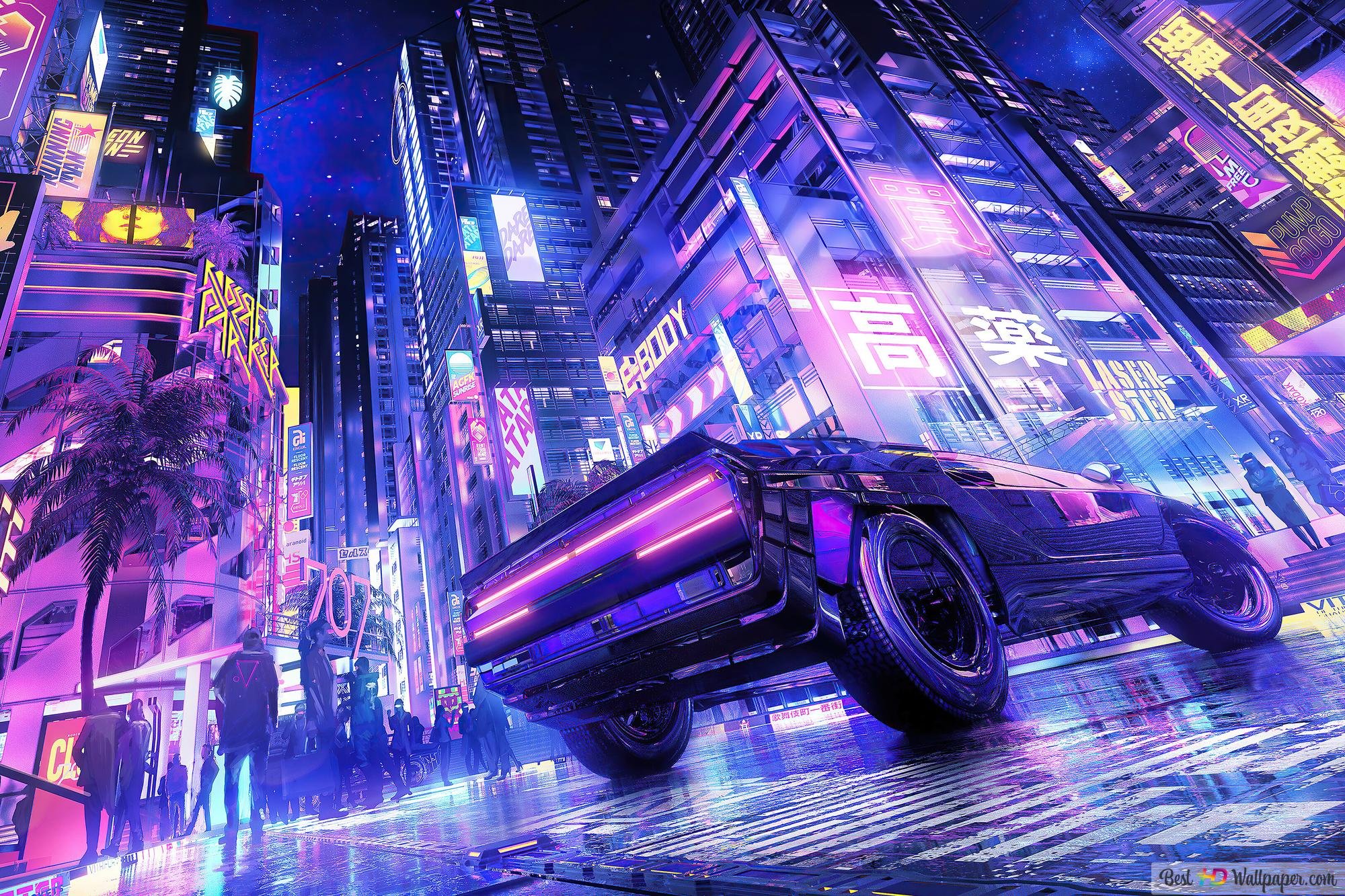 Cyberpunk neon background фото 29