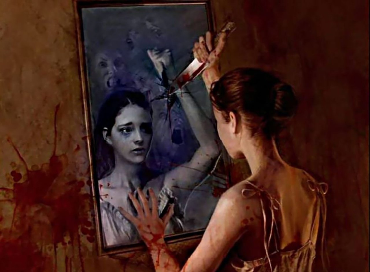 Страшно быть видимым. («Отражение в зеркале», 1840. Отражение девушки в зеркале. Отражение в зеркале арт. Девушка в зеркале злая.