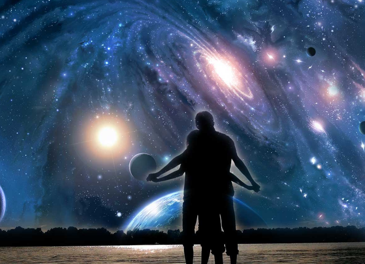 Карма пары. Мужчина и женщина космос. Космос любовь. Вселенная мужчина и женщина. Двое в космосе.