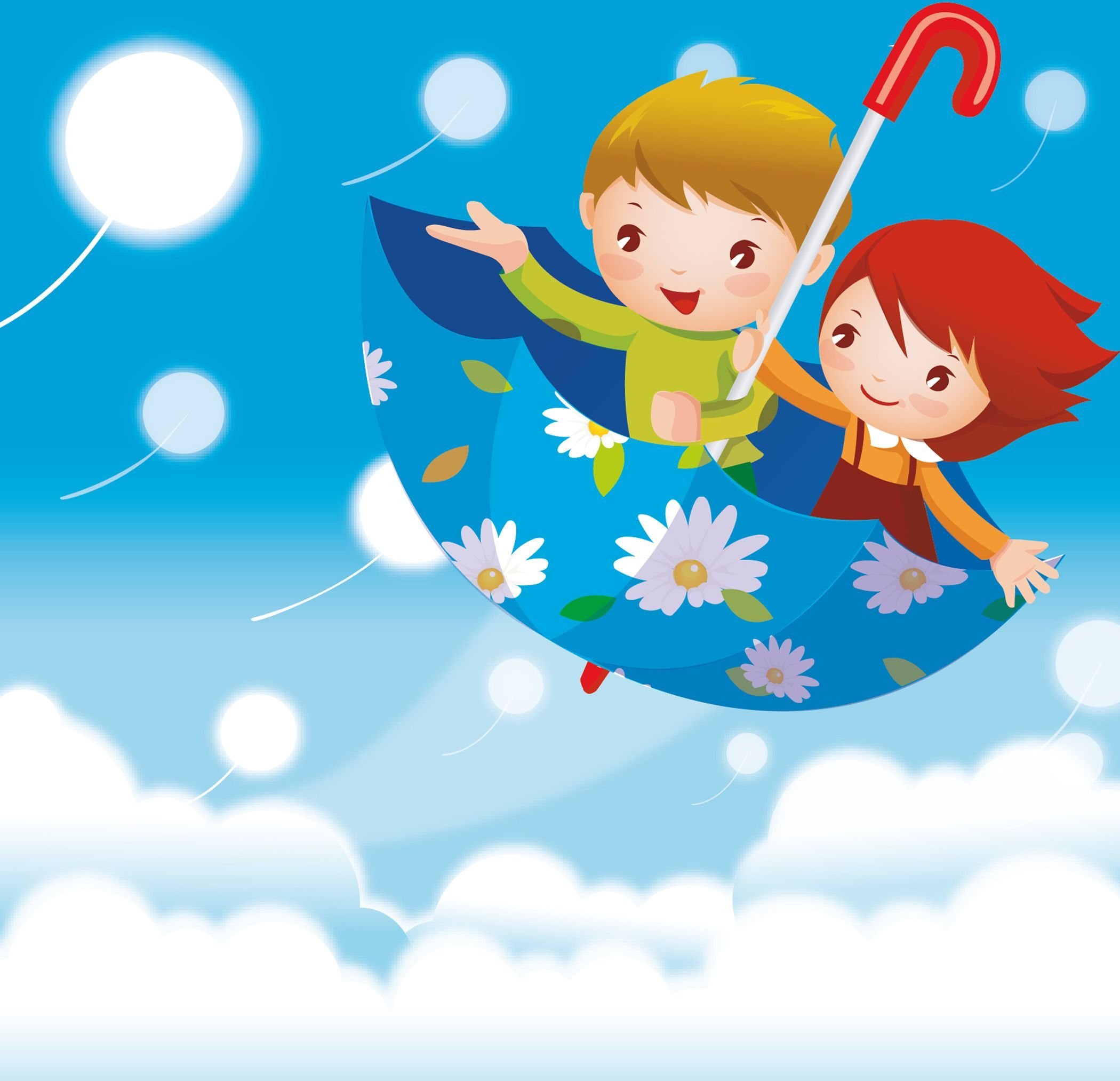 День детства в садике. Фон для детей. Лето рисунок для детей. Дети летают. Векторные иллюстрации детские.