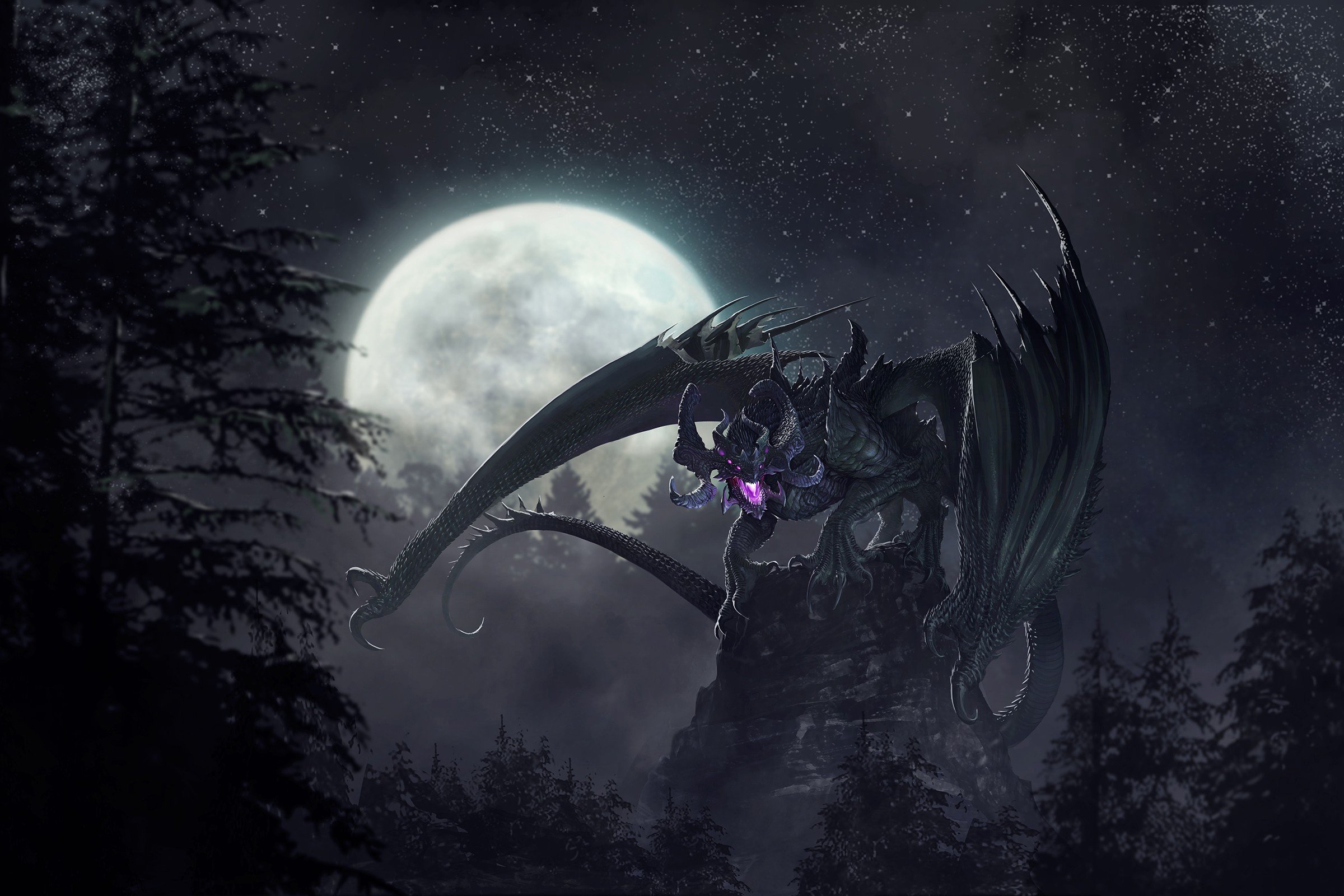 Истребитель демонов высшие луны. Godfrey Escota. Ночной дракон. Драконы ночи. Черный дракон.