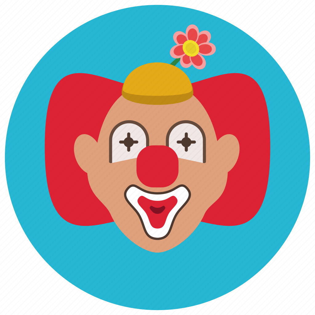 Получить бесплатный пин клоуна. Лицо клоуна. Значок "клоун". Клоун в круге. Клоун символ.
