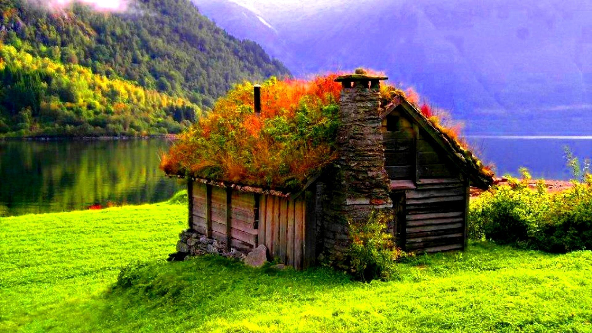 Wonderful country. Хижина Грига в Норвегии. Красивые домики на природе. Одинокий домик. Домик в горах.
