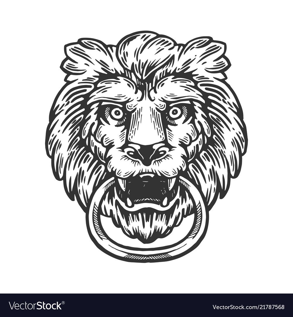 Лев дверная ручка вектор