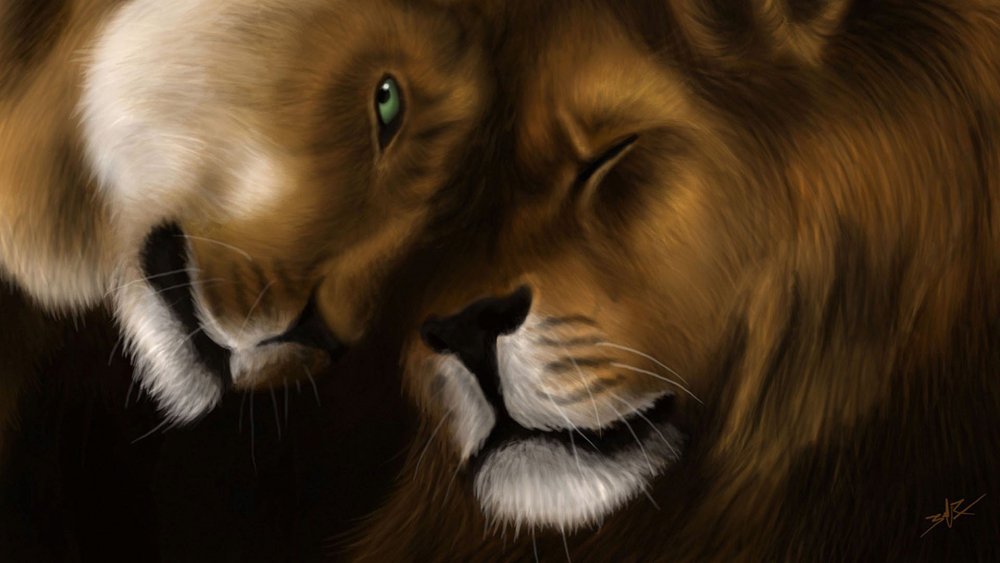 Лев рычит арт