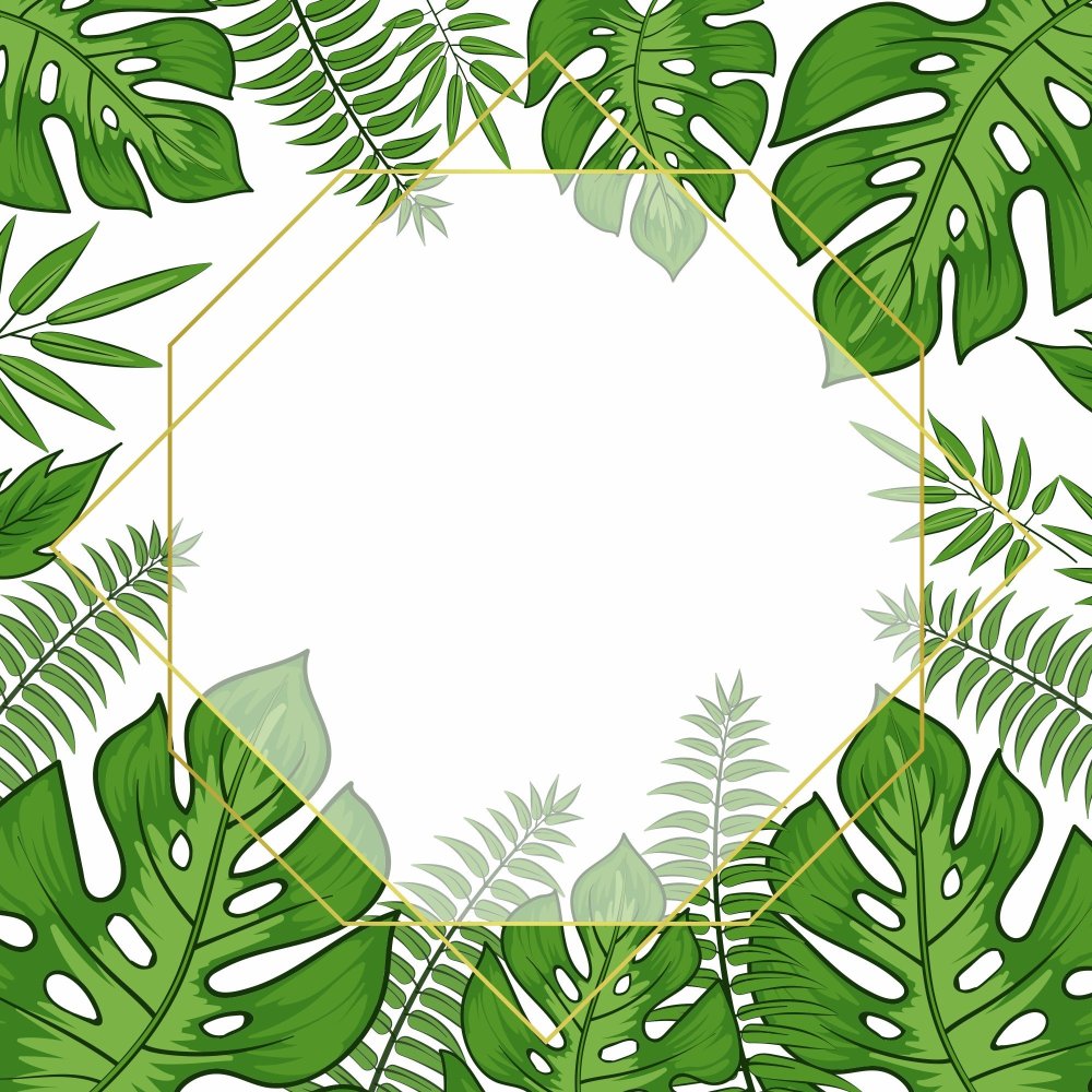 Тропические листья рамка