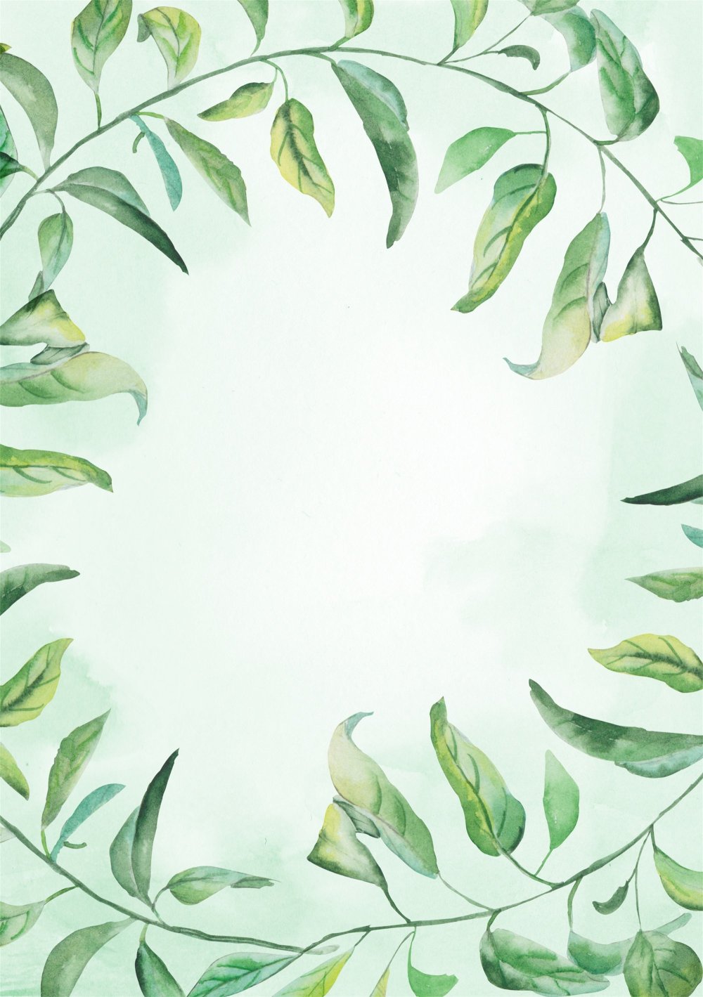 Листья акварель