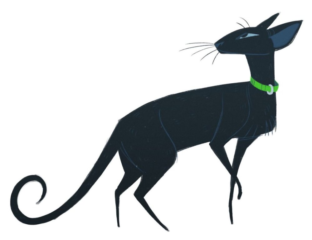 Черный ориентальный кот