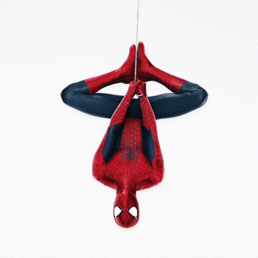 Человек паук на паутине вверх ногами