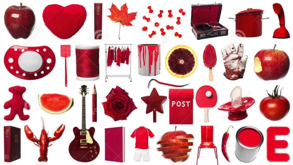 Оттенки красного в предметах