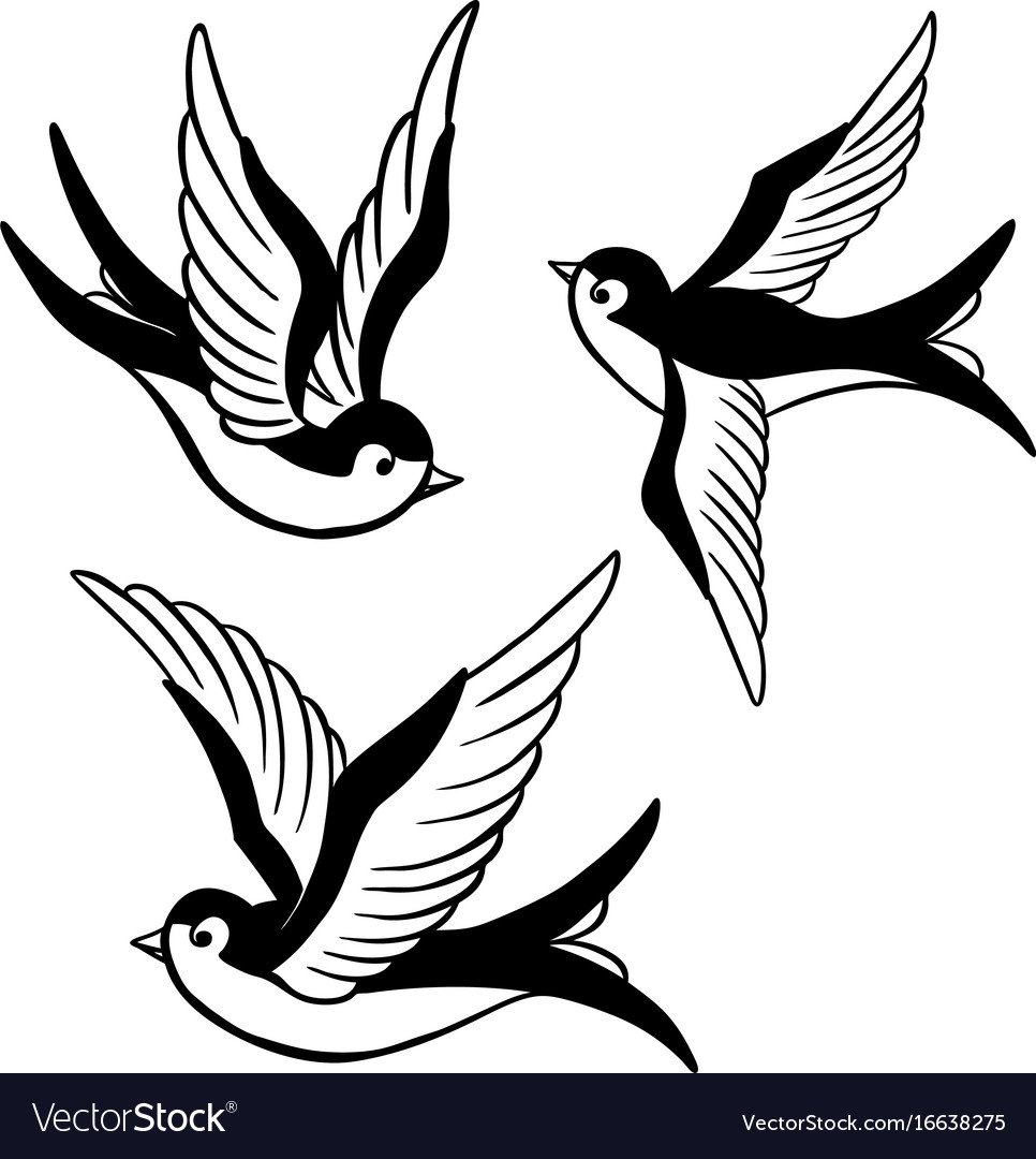 Трафарет две ласточки