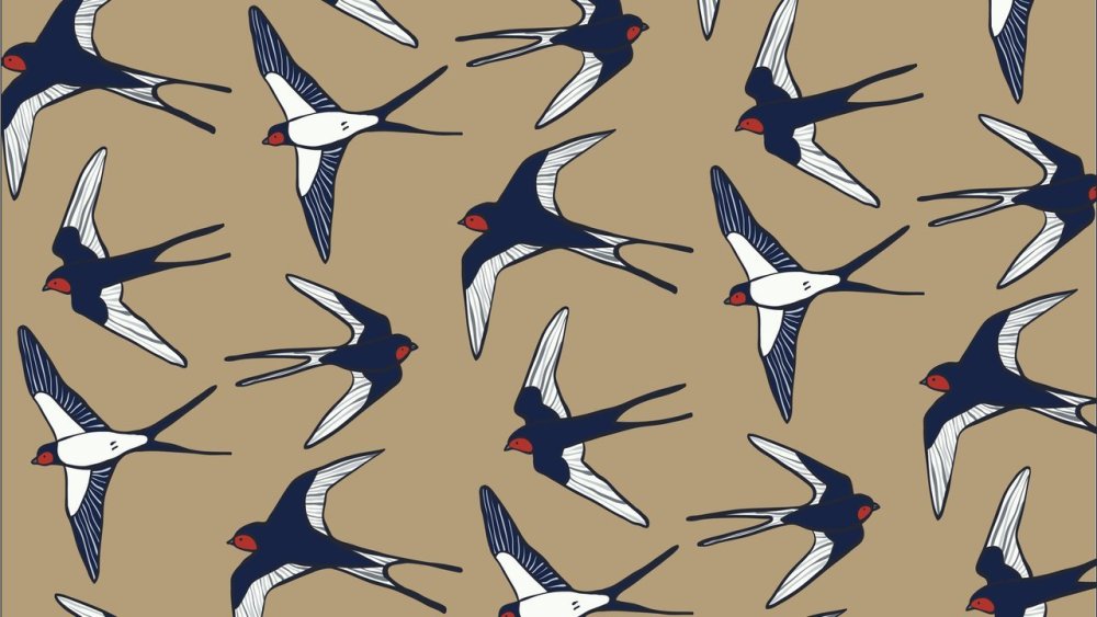 Ласточки много на одном листе