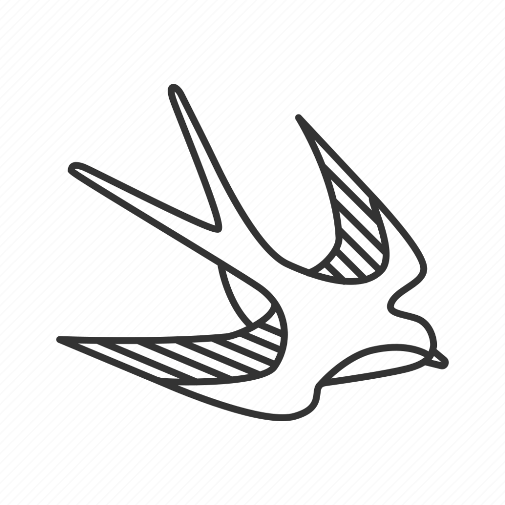 Тату Ласточка контур