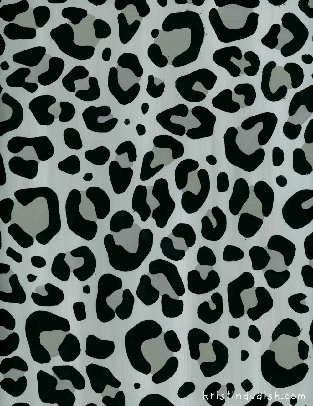 Снежный Барс на черном фоне