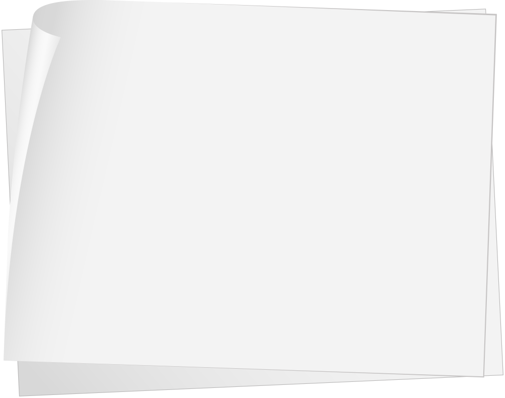 Лист бумаги на прозрачном фоне