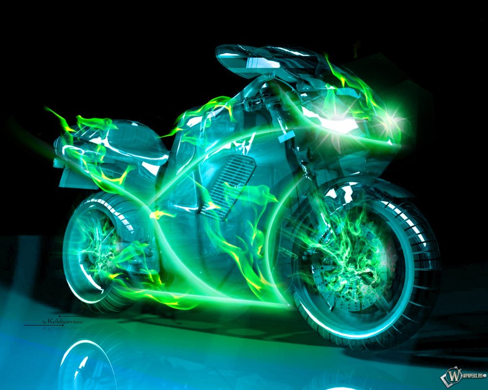 Мотоцикл на рассвете