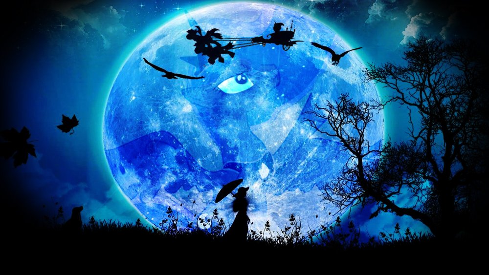 Ночное небо с луной