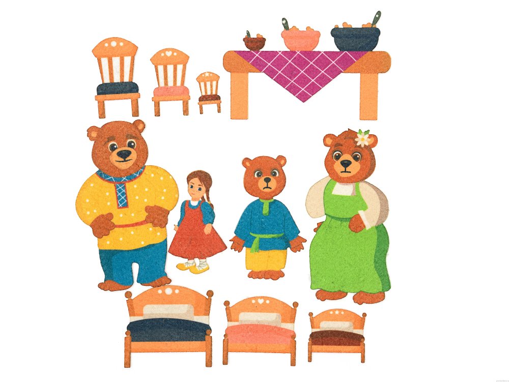 Аппликация три медведя