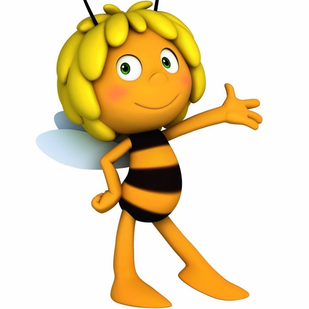 Пчелка Майя на белом фоне